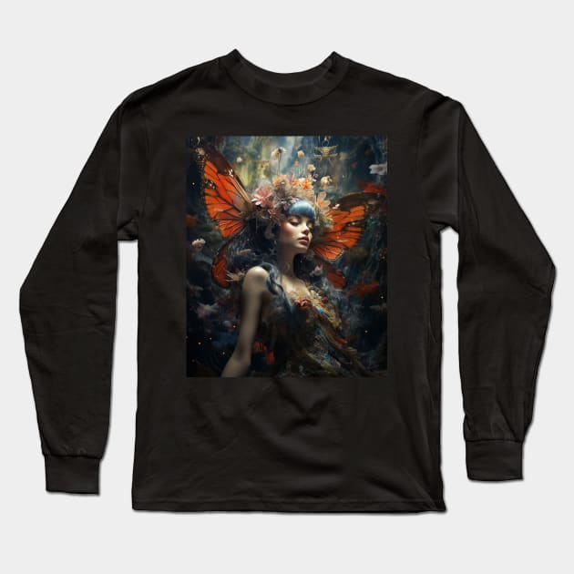 Grunge Fairycore Aesthetic Goth Fairy Core Forest Fae Long Sleeve T-Shirt by Spit in my face PODCAST